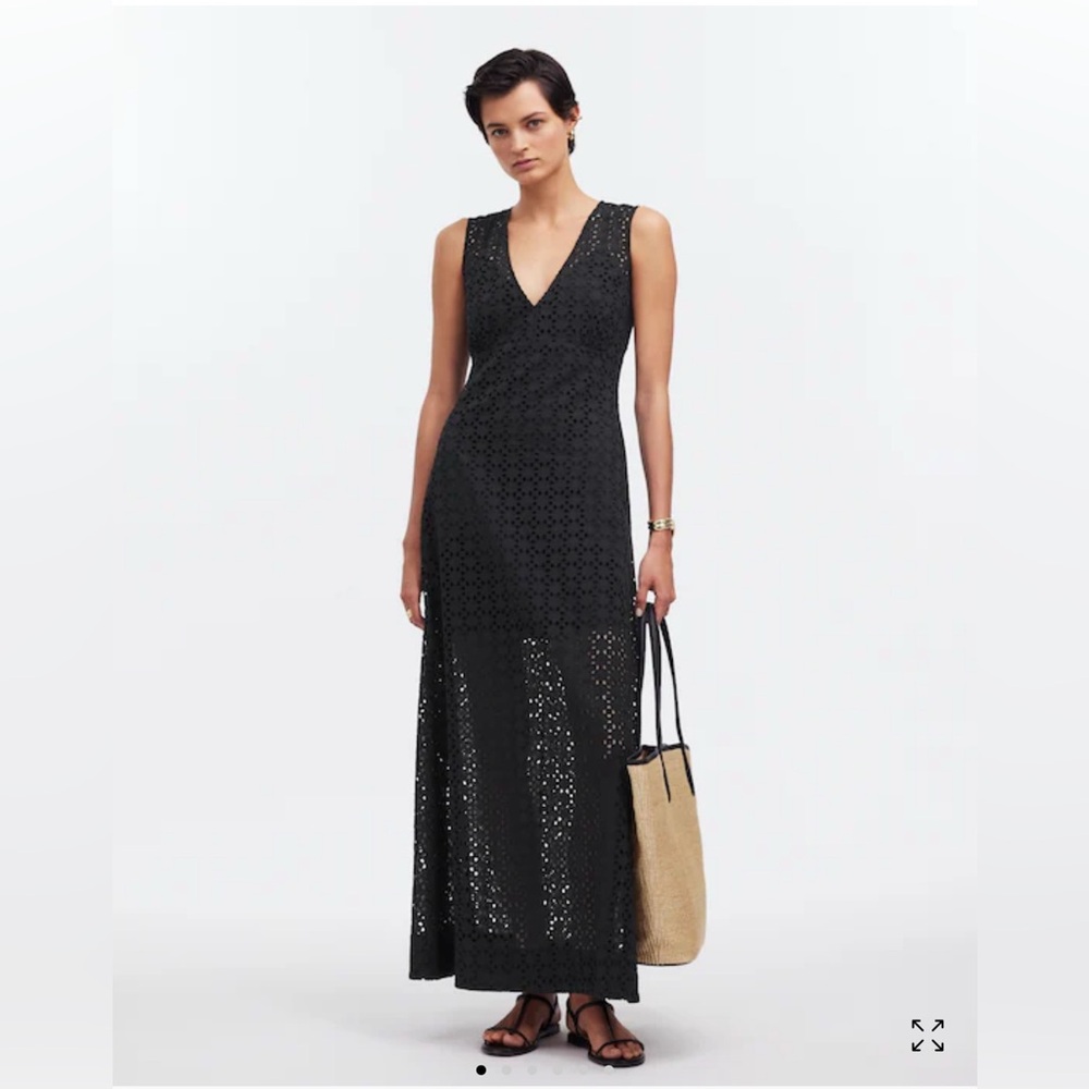 Madewell Eyelet V-Neck Maxi Dress